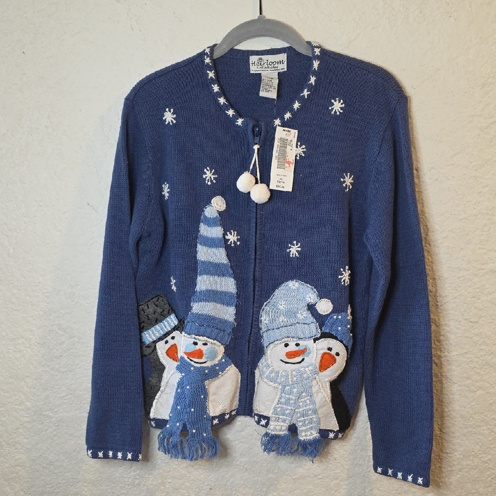 Holiday Time Kids Blue Snowman Sweater